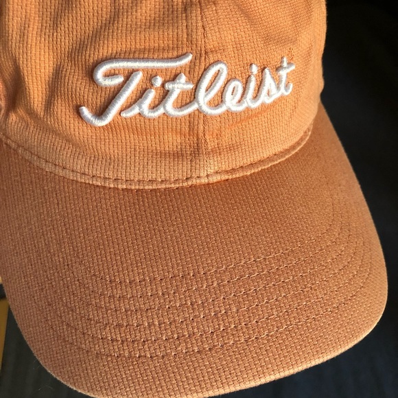 Titleist Peachy Orange Golf Hat with Pink Ribbon Breast Cancer Awareness - Picture 3 of 12